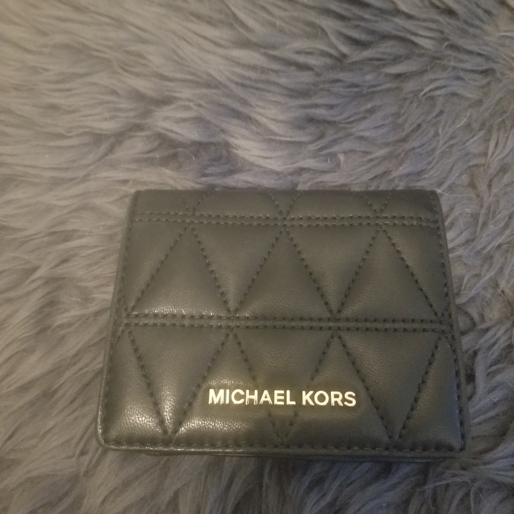 Michael Kors black quilted wallet
